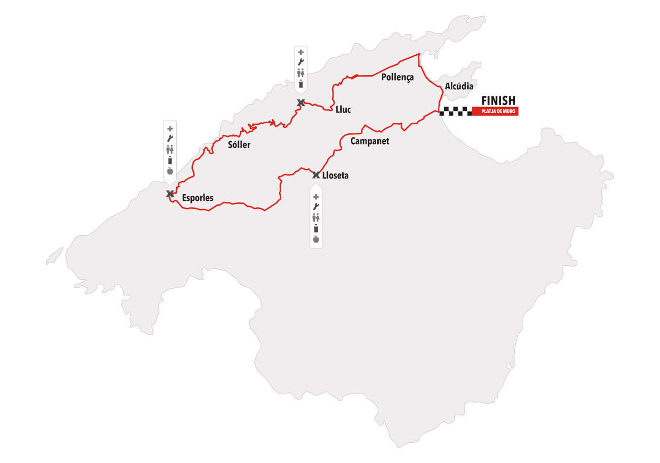 A map of the 167km route