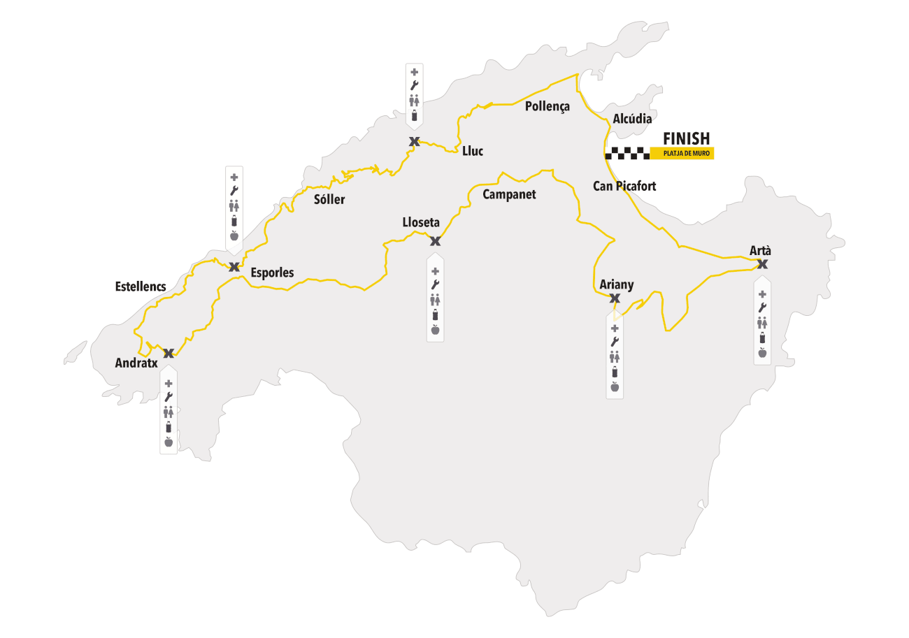 A map of the 312km route