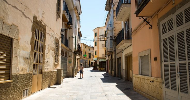 A street in Muro, lined with buildings